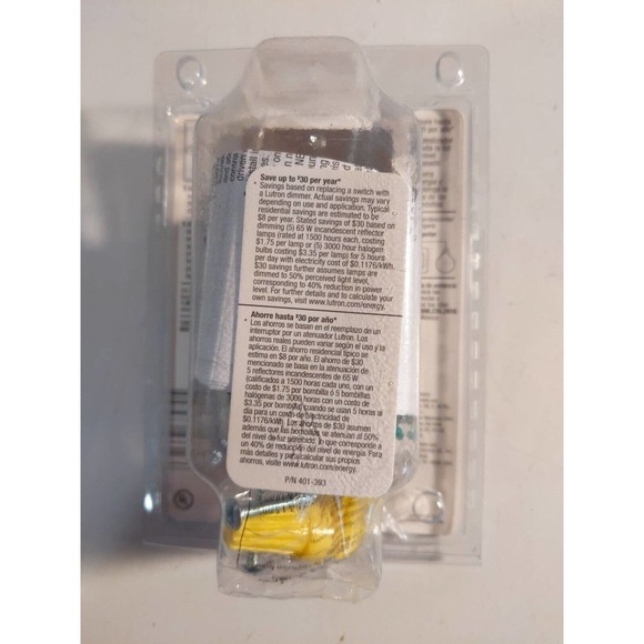 Lutron S-600H-WH Electronics Skylark Single Pole 600W Dimmer Switch Ivory-NEW - Picture 2 of 2